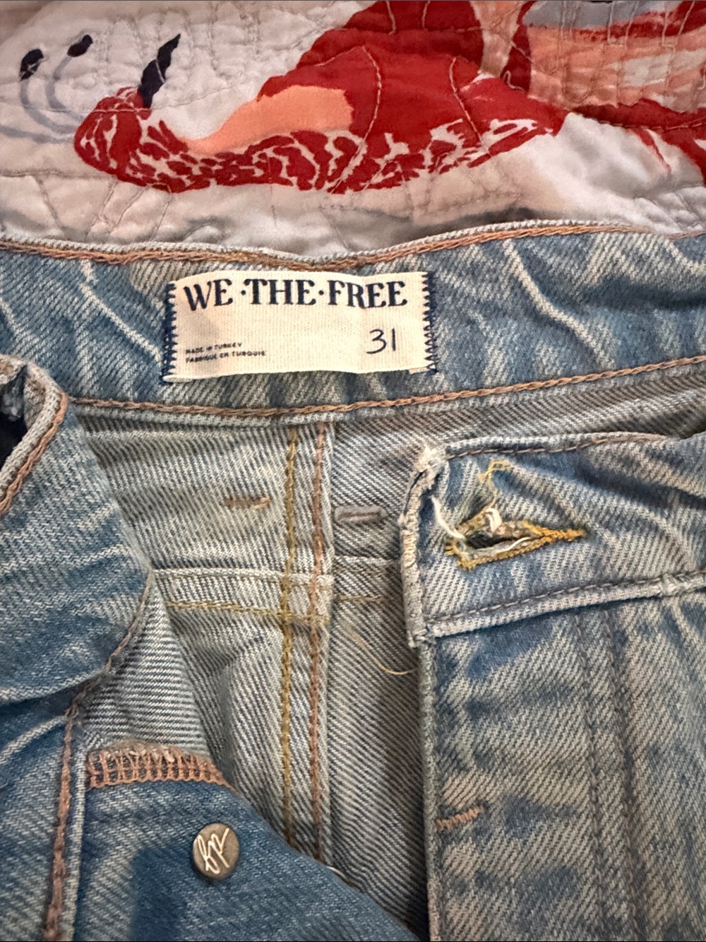 Free People We The Free Barrel Leg Star Jeans Size 31 - Picture 3 of 3